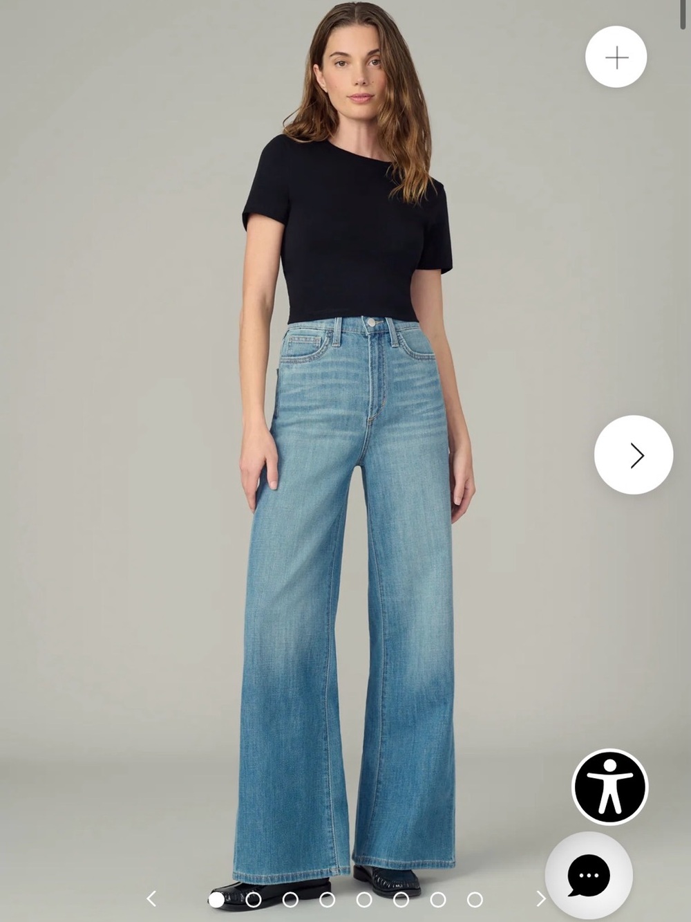 Joe's Jeans High Rise Wide Leg petite Mia in Hot Shot (29, fits 28)